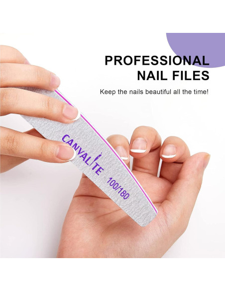 Limas de Uñas Profesionales Canvalite 10 PCS Doble Cara 100/180 Limas de Uñas Profesionales Canvalite 10 PCS Doble Cara 100/180
