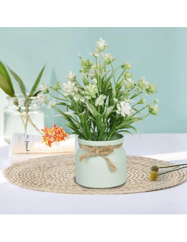Juego de 4 Flores Artificiales en Maceta Yoratee para Decoración