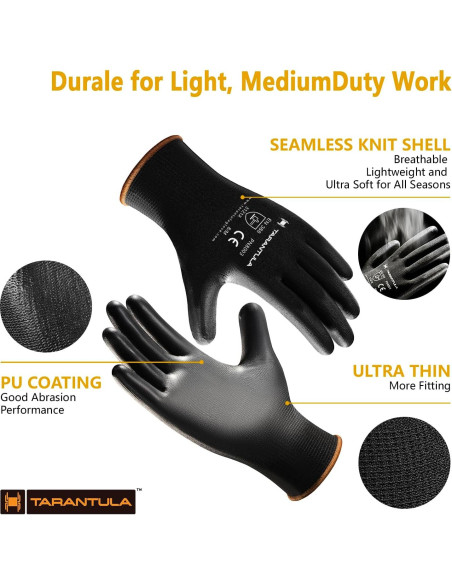 Guantes de Trabajo PU Recubiertos - 12 Pares Medianos Guantes de Trabajo PU Recubiertos - 12 Pares Medianos