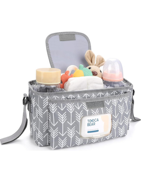 Organizador Universal para Carriola Accmor con Soporte para Vaso y Correa Organizador Universal para Carriola Accmor con Soporte para Vaso y Correa