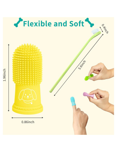 Cepillo de Dedo para Perro Powerfeng - Kit de 6 Piezas Cepillo de Dedo para Perro Powerfeng - Kit de 6 Piezas
