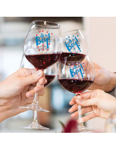 Marcadores de Bebida Wine Wear 12 Piezas - Revelación de Género Niño 2