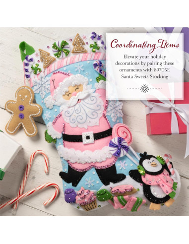 Kit de Ornamentación de Fieltro Bucilla 4 Piezas Navidad