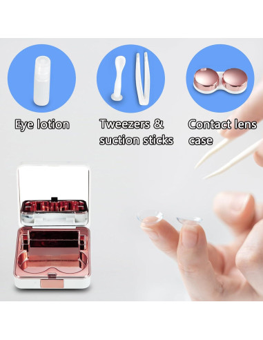 Estuche 2 en 1 para Gafas y Lentes de Contacto MUQING Rosa