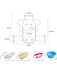 Soporte de Red para Baño de Bebé RED&TREE Ajustable Azul 2