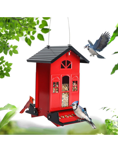 Comedero para Aves Birdkiss Rojo 2.27 kg A Prueba de Ardillas Comedero para Aves Birdkiss Rojo 2.27 kg A Prueba de Ardillas