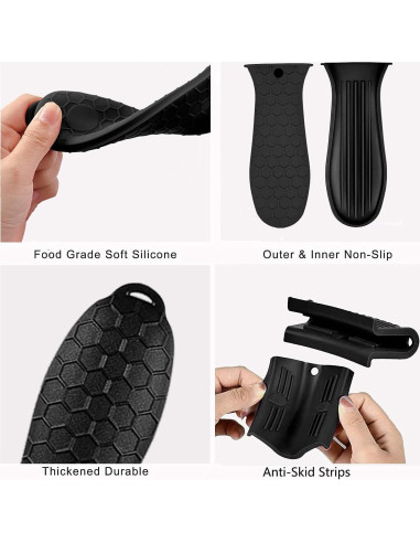 Soporte de Mango de Silicona OYSIR 8 Pcs Resistente al Calor