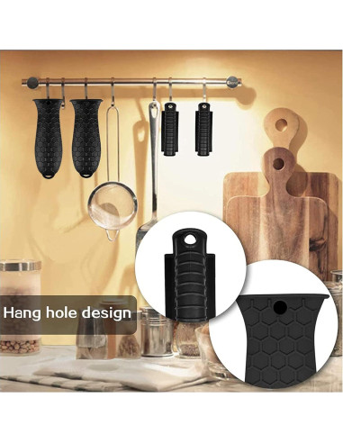 Soporte de Mango de Silicona OYSIR 8 Pcs Resistente al Calor
