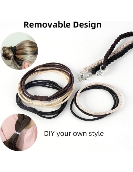 Paquete de 3 gomas para cabello ProChosen 40.64 cm trenzadas Paquete de 3 gomas para cabello ProChosen 40.64 cm trenzadas