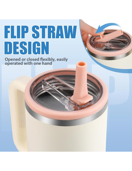 Tapa Plegable para Popote JaunniQir 40 oz Stanley - Antiderrame Tapa Plegable para Popote JaunniQir 40 oz Stanley - Antiderrame
