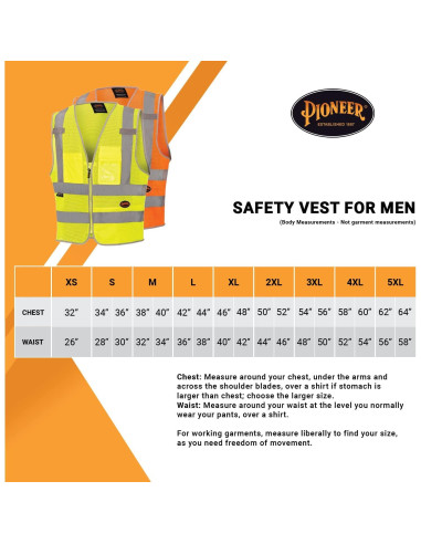 Chaleco de Seguridad SureWerx Hi Vis X-Large 8 Bolsillos