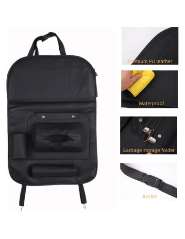 Organizador de Asiento Trasero HURESON con Basurero y Mesa Plegable