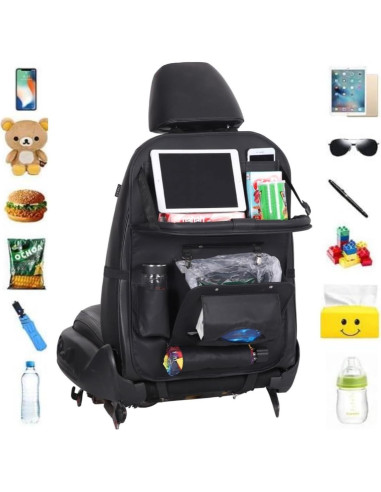 Organizador de Asiento Trasero HURESON con Basurero y Mesa Plegable