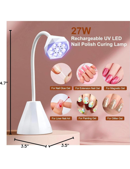 Lámpara de Uñas LED UV Recargable ShineCai M1 27W Portátil Lámpara de Uñas LED UV Recargable ShineCai M1 27W Portátil