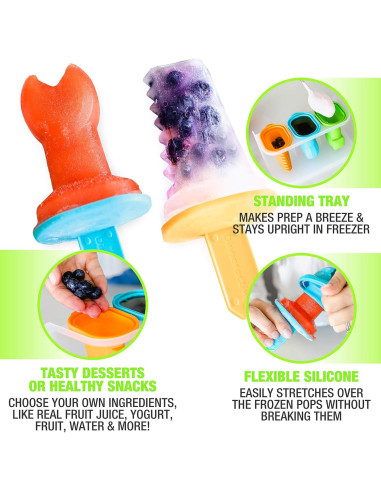 Moldes de Paletas Dinneractive - Set de 3 Silicona Herramientas