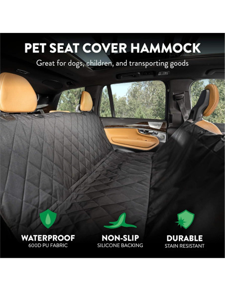 Protector de Asiento Trasero Plush Paws Pequeño Negro 127x152cm Protector de Asiento Trasero Plush Paws Pequeño Negro 127x152cm