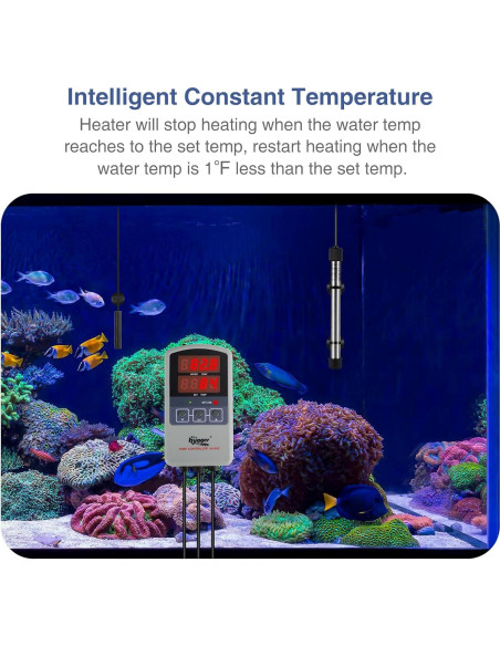 Calentador de Acuario Hygger 50W Titanio Digital 5-10 Galones Calentador de Acuario Hygger 50W Titanio Digital 5-10 Galones
