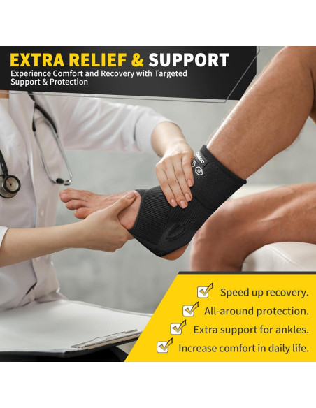 Faja para Tobillo CAMBIVO Negro Pequeño para Esguince y Tendinitis Faja para Tobillo CAMBIVO Negro Pequeño para Esguince y Tendinitis