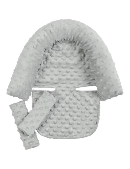Soporte para cabeza y cubiertas de cinturón para bebé Gris Soporte para cabeza y cubiertas de cinturón para bebé Gris