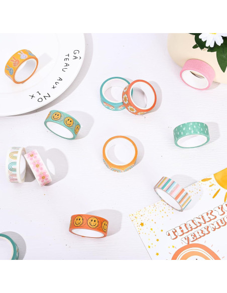 12 Rollos Cinta Washi Boho Groovy 5m x 1.5cm Decorativa 12 Rollos Cinta Washi Boho Groovy 5m x 1.5cm Decorativa
