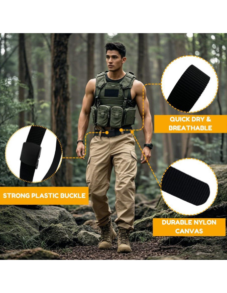 Cinturón Táctico Militar Vyxoran Nylon Ajustable 119 cm Negro Cinturón Táctico Militar Vyxoran Nylon Ajustable 119 cm Negro