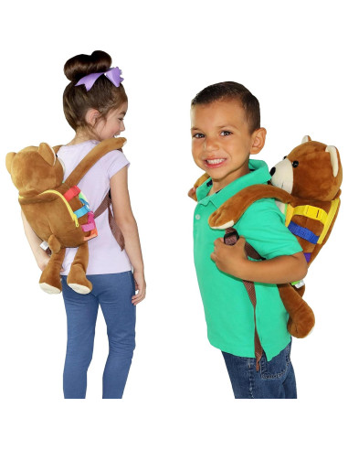 Mochila de Peluche Oso Billy Buckle Toys 33cm para Niños