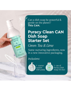Jabón para Platos Natural Puracy 425 ml Té Verde y Lima 2