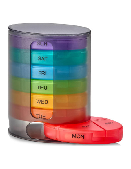 Organizador Semanal de Pastillas MEDca, 7 Compartimentos, Negro Organizador Semanal de Pastillas MEDca, 7 Compartimentos, Negro