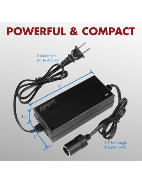 Adaptador de corriente AC a DC Wagan EL9903 5A 60W 12V Adaptador de corriente AC a DC Wagan EL9903 5A 60W 12V