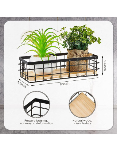 Cestas de Almacenamiento Funrous 2 Pcs Metal Negro 25x10x7cm