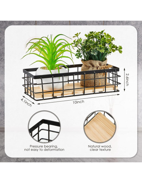 Cestas de Almacenamiento Funrous 2 Pcs Metal Negro 25x10x7cm Cestas de Almacenamiento Funrous 2 Pcs Metal Negro 25x10x7cm
