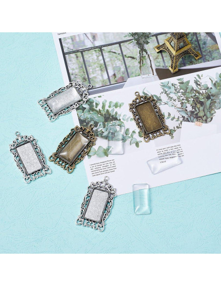 KISSITTY 10pcs Bandejas Colgantes Plata Antigua y Bronce KISSITTY 10pcs Bandejas Colgantes Plata Antigua y Bronce