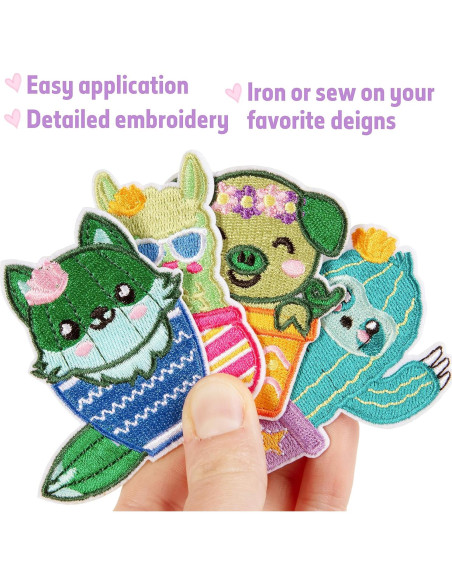 Kit de Parches Kawaii SCS Direct - 24 Piezas Animales y Cactus Kit de Parches Kawaii SCS Direct - 24 Piezas Animales y Cactus