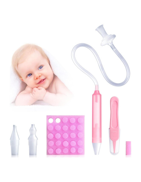 Aspirador Nasal para Bebé AINHYTR Rosa con 2 Puntas y 25 Filtros Aspirador Nasal para Bebé AINHYTR Rosa con 2 Puntas y 25 Filtros