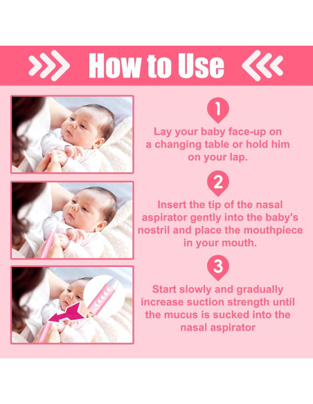 Aspirador Nasal para Bebé AINHYTR Rosa con 2 Puntas y 25 Filtros Aspirador Nasal para Bebé AINHYTR Rosa con 2 Puntas y 25 Filtros