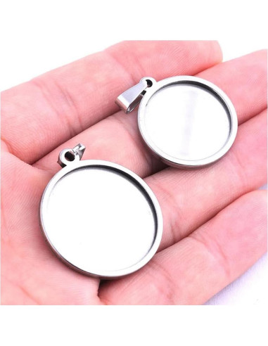 5 Piezas Bezel Cup Adabele Acero Inoxidable 20mm Joyería