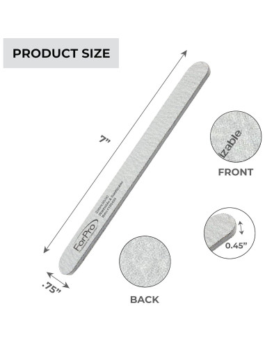 Limas de Uñas Doble Cara ForPro 80/80 Grano 17.78 cm - 50 Unidades