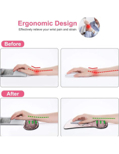 Juego de Alfombrilla de Ratón y Reposamuñecas Ergonómico SOMFUAKA 2