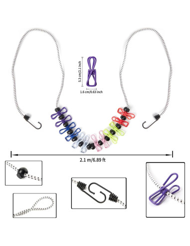 Juego de Etiquetas y Cuerdas de Equipaje Ouksma - 4 Cuerdas y 4 Soportes