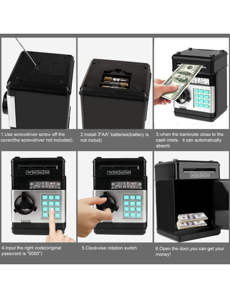 Banco Electrónico Adevena Mini ATM para Niños con Contraseña Banco Electrónico Adevena Mini ATM para Niños con Contraseña