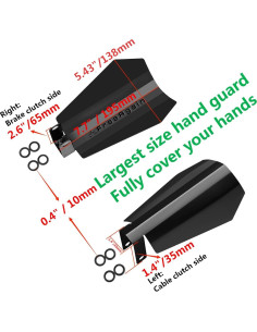 Guardamanos Sobredimensionados FreeAgain para Motocicleta - Negro 2
