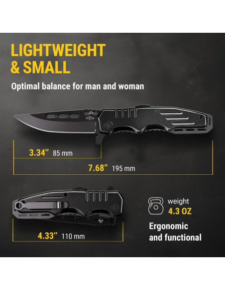 Cuchillo de bolsillo Grand Way 6681 - Hoja 8.69 cm negra Cuchillo de bolsillo Grand Way 6681 - Hoja 8.69 cm negra