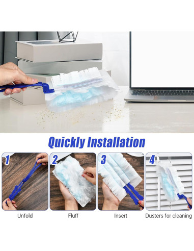 Recargas de Plumero Desechables Elesunory 100 Pcs Azul