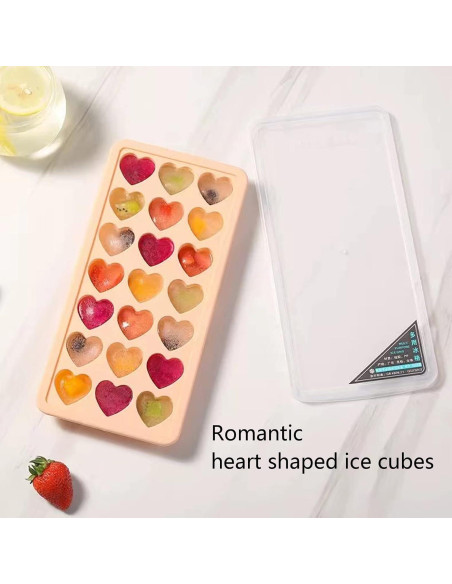 Bandeja de Hielo en Silicona Fuukou Corazón Naranja 21 Cubitos Bandeja de Hielo en Silicona Fuukou Corazón Naranja 21 Cubitos