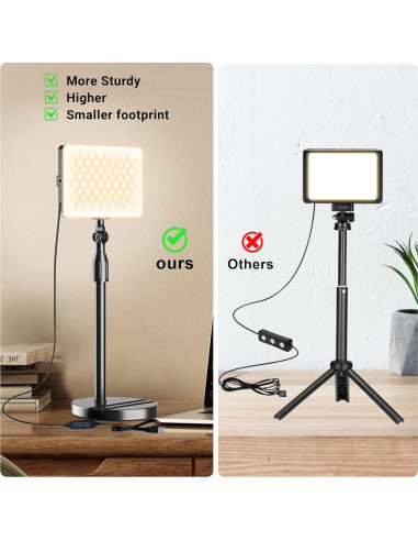 Luz de Video LED Mionondi con Soporte Ajustable y Filtros