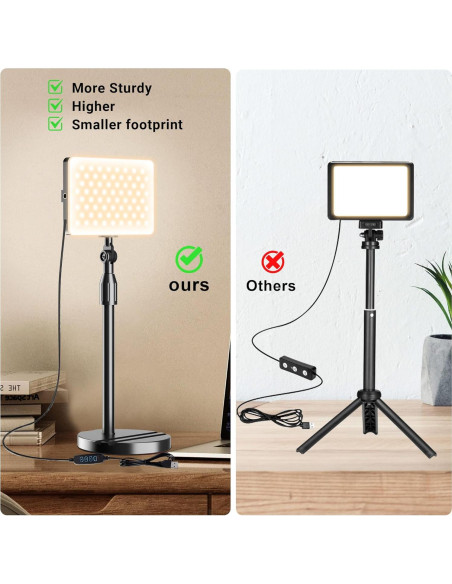Luz de Video LED Mionondi con Soporte Ajustable y Filtros Luz de Video LED Mionondi con Soporte Ajustable y Filtros