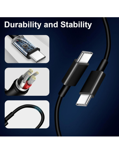 Cargador de coche USB C 43W MFi para iPhone 16 15 con cable 1m