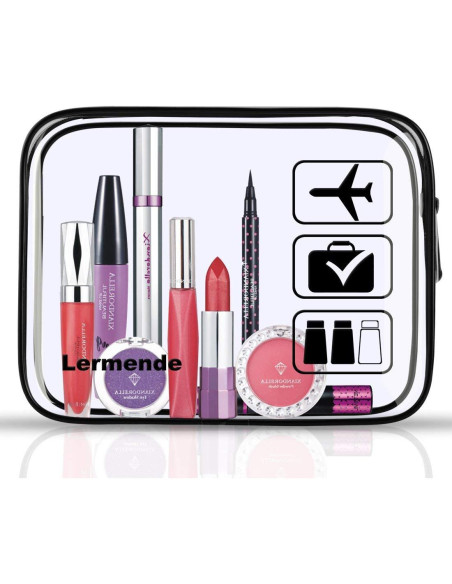 Bolsa de Aseo Transparente Lermende TSA 2 Paquete Negro Bolsa de Aseo Transparente Lermende TSA 2 Paquete Negro