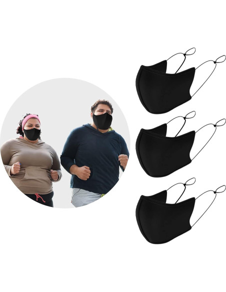 Máscara Facial Reutilizable Aonsen Adulto XL 3 Paquetes - Negro Máscara Facial Reutilizable Aonsen Adulto XL 3 Paquetes - Negro