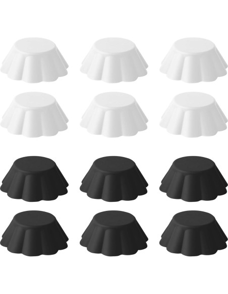 Forros de Silicona para Cupcakes Fox Run Set de 12 Negro Blanco Forros de Silicona para Cupcakes Fox Run Set de 12 Negro Blanco
